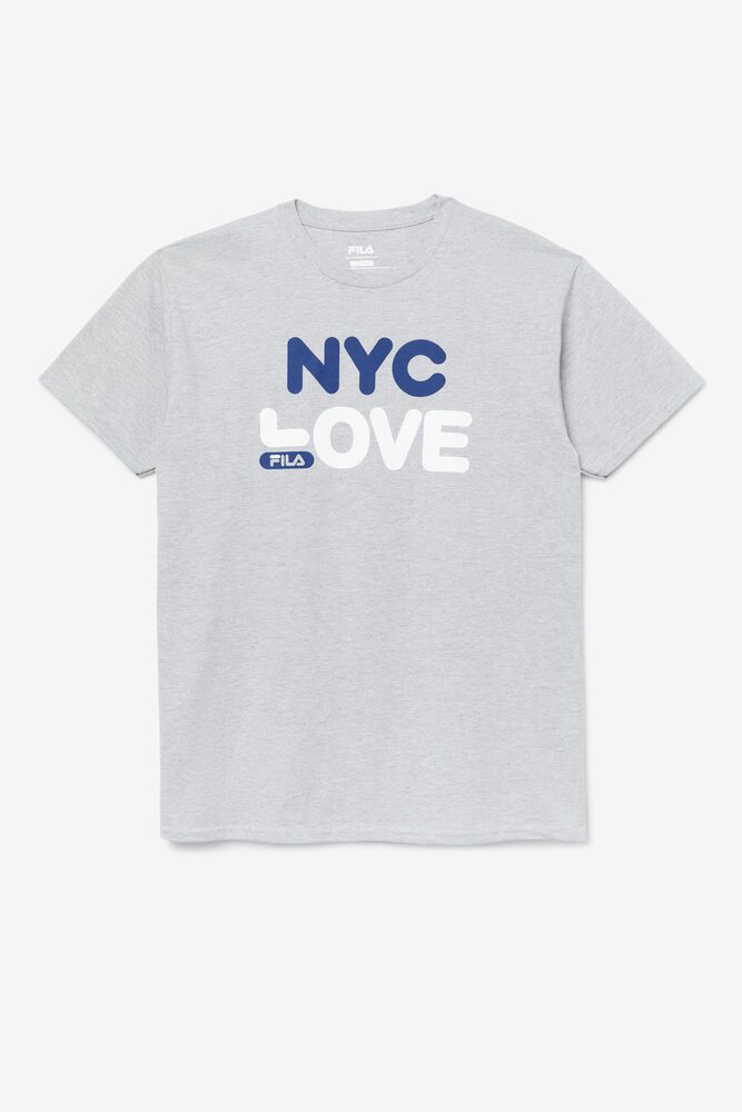 Fila Nyc Love Grey T-Shirt Mens - NZ 84190-EZNI